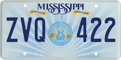 MS license plate ZVQ422