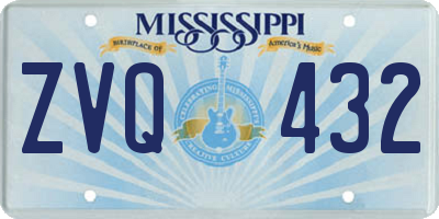 MS license plate ZVQ432