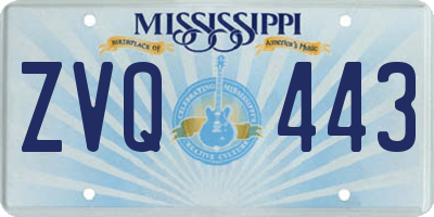 MS license plate ZVQ443