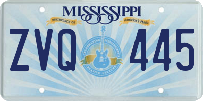 MS license plate ZVQ445