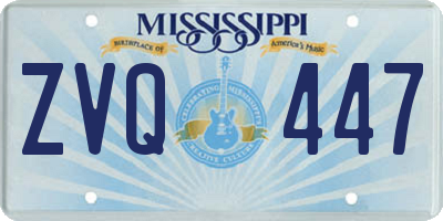 MS license plate ZVQ447