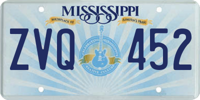 MS license plate ZVQ452