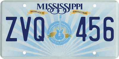 MS license plate ZVQ456