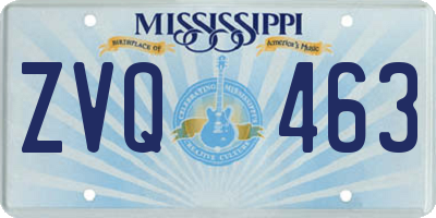 MS license plate ZVQ463