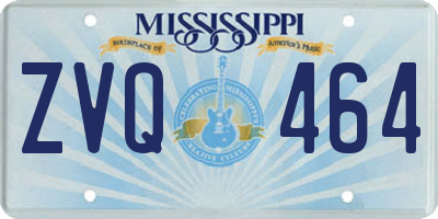 MS license plate ZVQ464