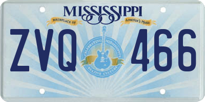 MS license plate ZVQ466