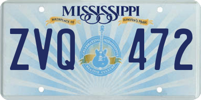 MS license plate ZVQ472