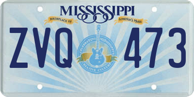 MS license plate ZVQ473