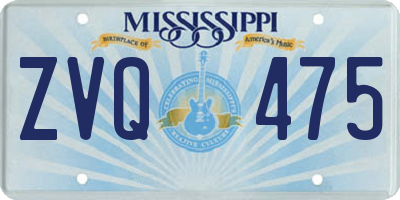 MS license plate ZVQ475