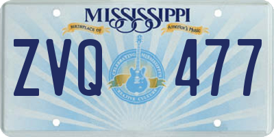 MS license plate ZVQ477