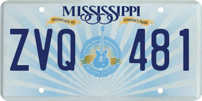 MS license plate ZVQ481