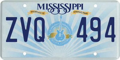 MS license plate ZVQ494