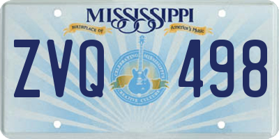 MS license plate ZVQ498
