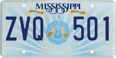MS license plate ZVQ501