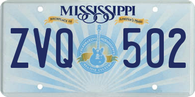 MS license plate ZVQ502