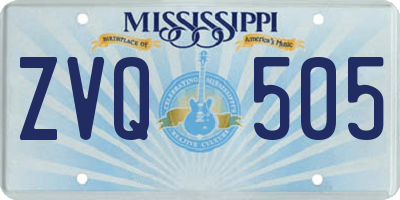 MS license plate ZVQ505