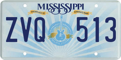 MS license plate ZVQ513