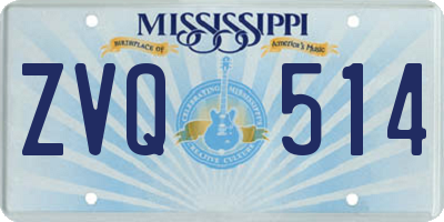 MS license plate ZVQ514