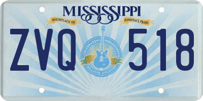MS license plate ZVQ518