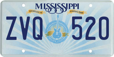 MS license plate ZVQ520
