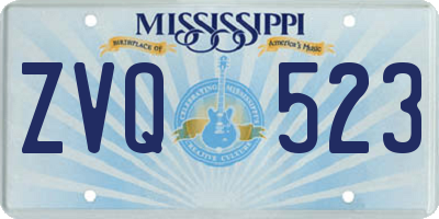 MS license plate ZVQ523