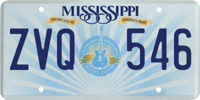 MS license plate ZVQ546