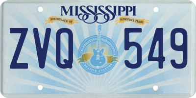 MS license plate ZVQ549