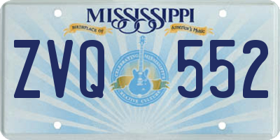 MS license plate ZVQ552