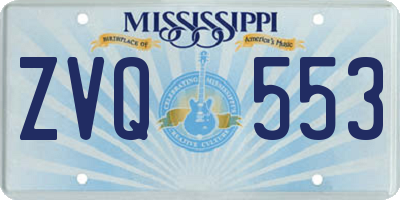 MS license plate ZVQ553