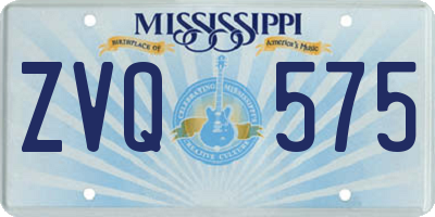 MS license plate ZVQ575