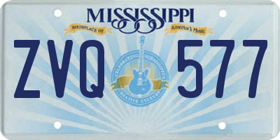 MS license plate ZVQ577