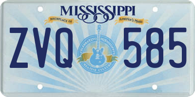 MS license plate ZVQ585