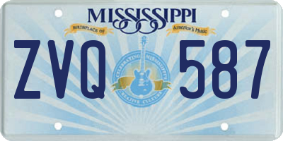 MS license plate ZVQ587