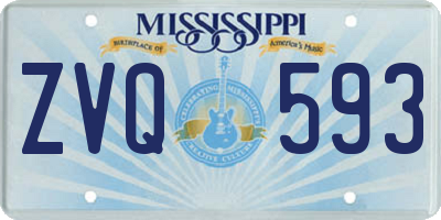 MS license plate ZVQ593