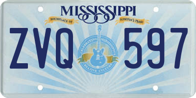 MS license plate ZVQ597
