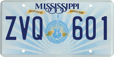 MS license plate ZVQ601