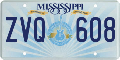 MS license plate ZVQ608