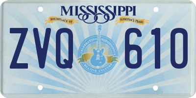 MS license plate ZVQ610