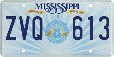 MS license plate ZVQ613