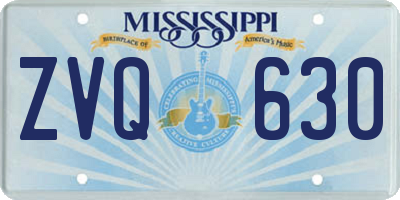 MS license plate ZVQ630