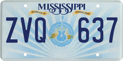 MS license plate ZVQ637