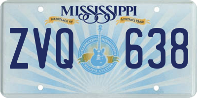 MS license plate ZVQ638