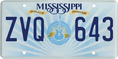 MS license plate ZVQ643