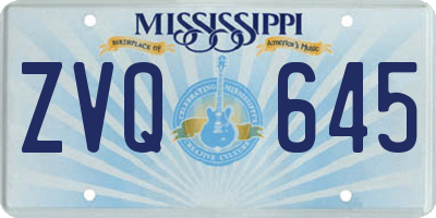 MS license plate ZVQ645