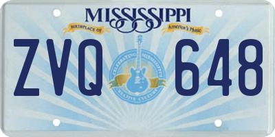MS license plate ZVQ648