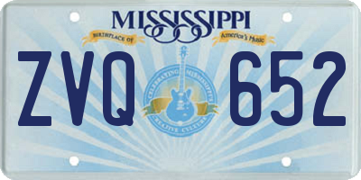 MS license plate ZVQ652