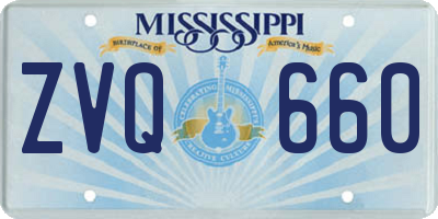 MS license plate ZVQ660