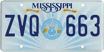 MS license plate ZVQ663