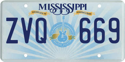 MS license plate ZVQ669
