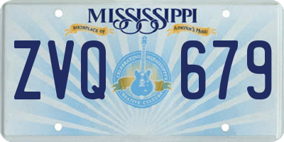 MS license plate ZVQ679